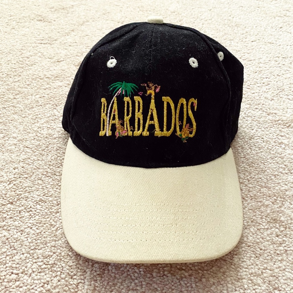 Vintage black & cream Barbados hat